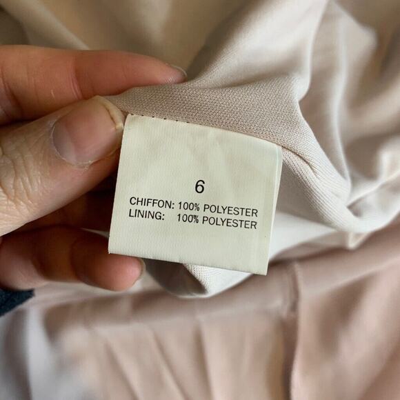 TFNC London Dress Womens 6 Blush Pink Bridesmaid Pleat Wrap Strapless HI Lo Maxi - Picture 14 of 16